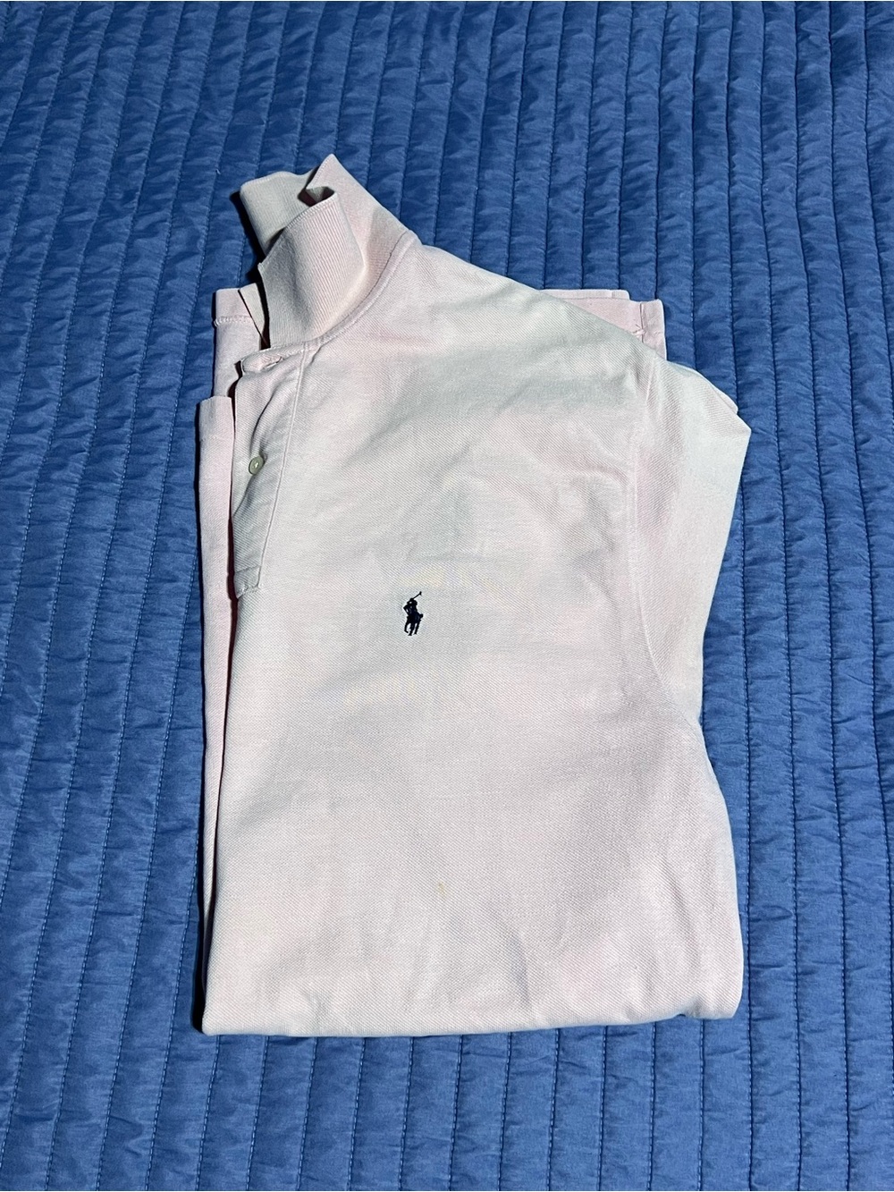 Ralph Lauren Men Light Pink Polo with Navy Pony Large size